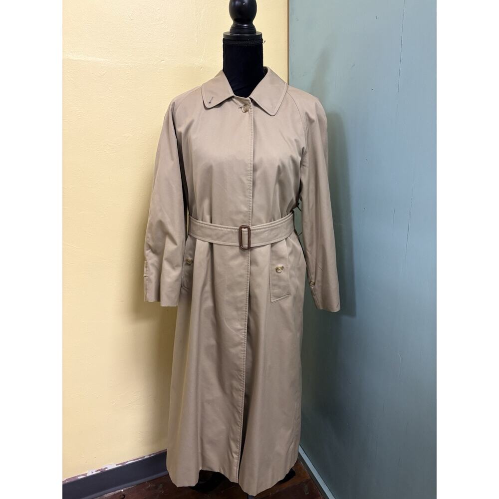 '80s Vintage Burberrys Single-Breasted Belted Trench Coat with Removable Liner